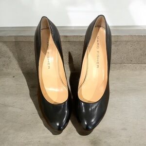 Mark Fisher Black Platform Sydney Leather Pumps Women Size 9.5M